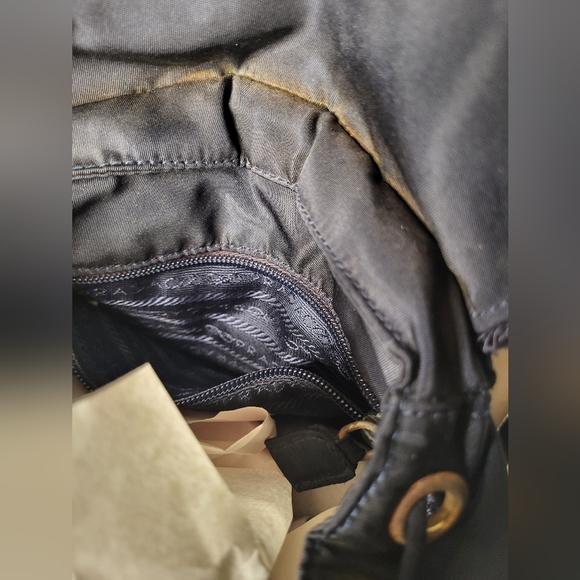 EUC PRADA Vintage Tessuto Nylon Vela Rucksack Backpack - Picture 8 of 9